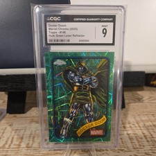 2025 Topps Chrome Marvel Dr. Doom #148  HULK Green Laser REFRACTOR/99 picture