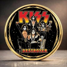 KISS Destroyer Commemorative Coin Rock Band Memorabilia Gold Plated Medal picture