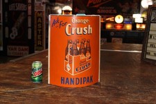 SCARCE 1930s ORANGE CRUSH PAINTED TIN STRING HOLDER SIGN STORE DISPLAY COKE POP picture