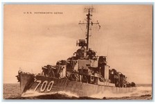 c1940's USS Haynsworth DDD700 Battleship US Navy WW1 Posted Vintage Postcard picture