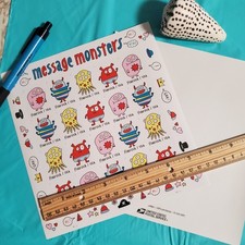 USPS Stamps Sheet of 20 First Class for Letter Message Monsters picture