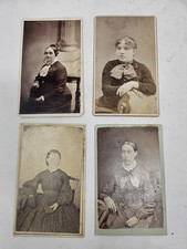 4 Antique 1800s Women CDV Photo Card – Original Sepia Portrait Photography picture
