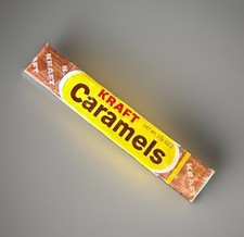 RARE Vintage 1950's KRAFT CARAMELS CANDY Unopened Package w/ 6 Wrapped Pieces picture