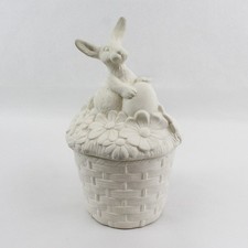 2-Pc. Ceramic Bisque Easter Bunny Rabbit Candy Dish, ready for painting/glazing picture
