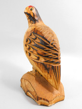Grouse Rock Ptarmigan Figurine Hand-Carved Wood Bird Japan Vtg 1970s 3-3/4