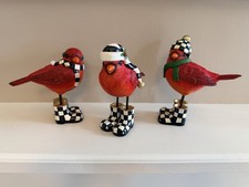 MacKenzie-Childs COZY CHRISTMAS CARDINALS - Set of 3   NEW picture