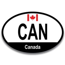 Canada Canadian Euro Oval Magnet Decal, 4x6 Inches, Automotive Magnet picture