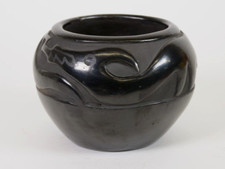 Santa Clara Pueblo Carved Blackware Pottery By Margaret Tafoya Mid to Late 20th picture