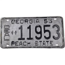 1955 Georgia Dealer License Plate DEAL 11953 Peach State Vintage Tag picture