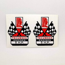 TECUMSEH ENGINE 5 HP DECALS, Vinyl STICKERS for Mini Bike, Go Kart, Mower picture