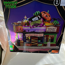 Lemax Spooky Town Nightmares Video #65666 Illuminated Indoor Halloween House picture