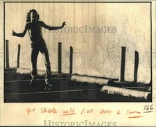 1981 Press Photo Michelle Courteaux skating in parking lot near Bayou St. John picture