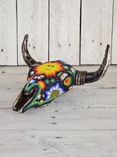 Wixárika Huichol - Resin Bull Skull – Handmade with Glass Beads on Beeswax picture