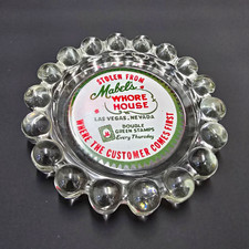 Vintage 1970s Mabel's Whore House Las Vegas Glass Ashtray picture