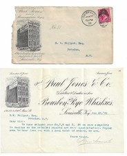 1896 Paul Jones Whiskey Letter - Louisville KY - Known For Four Roses - Salesman picture