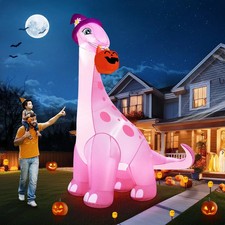 zukakii 13FT Giant Halloween Inflatables Decorations Outdoor Pink Dinosaur, Huge picture