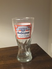 VINTAGE Budweiser King of Beers Glass Pilsner Beer Fluted Tumbler 12 fl oz picture