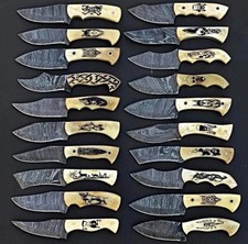 Lot of 20 pcs 8in Handmade Damascus Steel Skinner knife with sheath Bone Handle picture