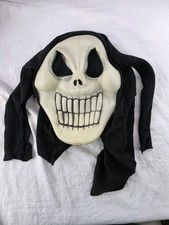 Vintage Fun World / Easter Unlimited Inc Hooded Adult Smiling Skeleton Mask picture
