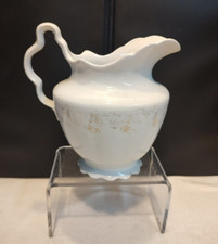 Antique Homer Laughlin The Angelus White PITCHER JUG Scalloped Serpentine Shape picture