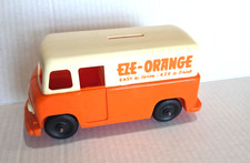 Vintage 1950's EZE Orange Hard Plastic Advertising Coin Bank Toy Truck No Plug picture