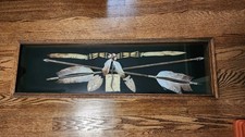 Native American Arrowhead Arrows And Bead Shadowbox Signed picture