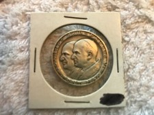 Vatican Medallion Popes John 23rd & Paul 6th, Transition of Two Popes 1963 Rome picture