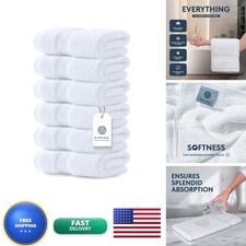 White Classic Luxury White Hand Towels - 100% Turkish Cotton, 16x30, 6 Pack picture