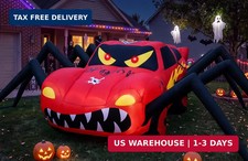 Super Giant Red 19.7FT Halloween Inflatables Spider Car Outdoor Decorations picture