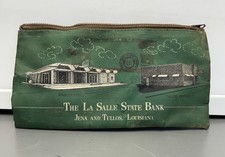 Vintage Green La Salle State Bank Deposit Bag Jena Tullos Louisiana MCM picture