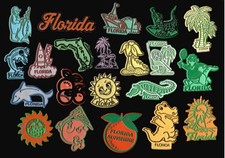 Florida 21x Lot Souvenir State Vtg Flexible Rubber Fridge Magnet '70s picture