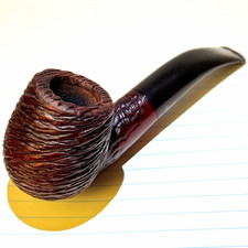 Vintage ELBA Bruyere Italian Briar Rusticated Bent Tobacco Pipe Estate picture