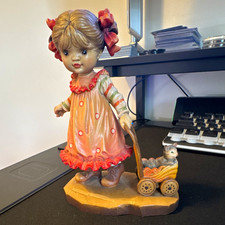 ANRI Sarah Kay “Purrfect Day” Wood Carved Figurine 6.5” 571/2000 picture