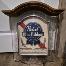 Vintage 1981 Pabst Blue Ribbon Crystal Heritage Light Up Bar Sign As-Is Repair picture