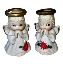 Fun Vintage Japan Porcelain Angels Figurine Bells picture