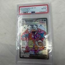 2023 Pokemon Obsidian Flames Charizard ex 215/197 PSA 8 NM-MT Ultra Rare SIR picture