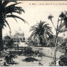 c1910s Nice France Jardin Albert Ier Jetee Promenade Postcard Casino Pier Photo picture