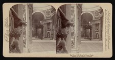 Rome Italy St. Peter's Basilica Nave 1897 Underwood & Underwood Stereograph picture