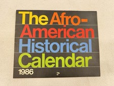 1986 Afro-American Historical Calendar MLK Malcolm X W.E.B. DuBois Vintage picture
