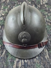 Original WWII French M26 Adrian Helmet - Complete Liner Ink Stamped ARMEE picture