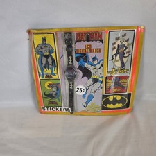 Vintage 1989 Batman LCD Digital Watch Stickers Joker Vending Display Card Sealed picture