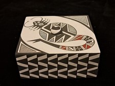 Vintage Acoma Pueblo Scorpion Design Pottery Box Signed picture
