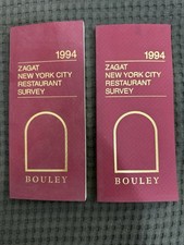 Lot of 2 Vintage 1994 Zagat New York City Restaurant Survey Bouley NYC picture