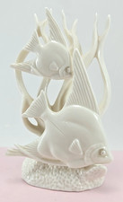 Lenwile Ardalt White Angelfish Figurine Vintage Mid-Century Ceramic Decor picture