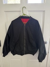 VINTAGE Marlboro Reversible Bomber Jacket Zip Up Black/Red Black Red. picture