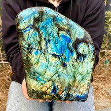 6.10LB Natural Labrador flash moonstone quartz crystal mineral specimen picture