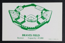 1983 Braves Field Boston Baseball Stadium Capacity 41,000 Collectible Card picture