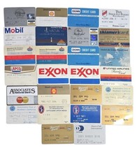 Lot Of 26 Vintage Expired Credit Cards And Membership Cards Exxon Shell Mobil picture