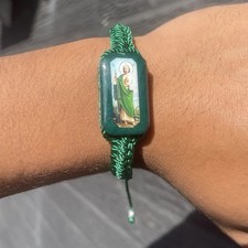 Pulsera San Judas - Handcrafted Green Bracelet with Saint Jude  picture