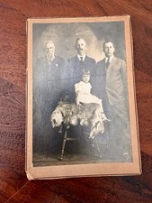 Antique Cabinet Card Photograph Wealthy Men & Boy Portrait 4 Generations picture